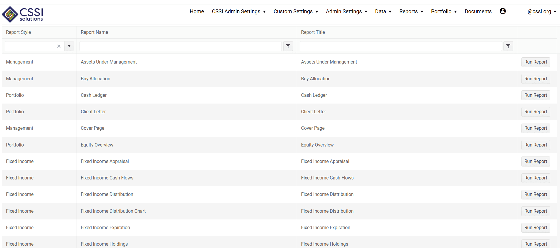 CSSI's APX SSRS Report Packages