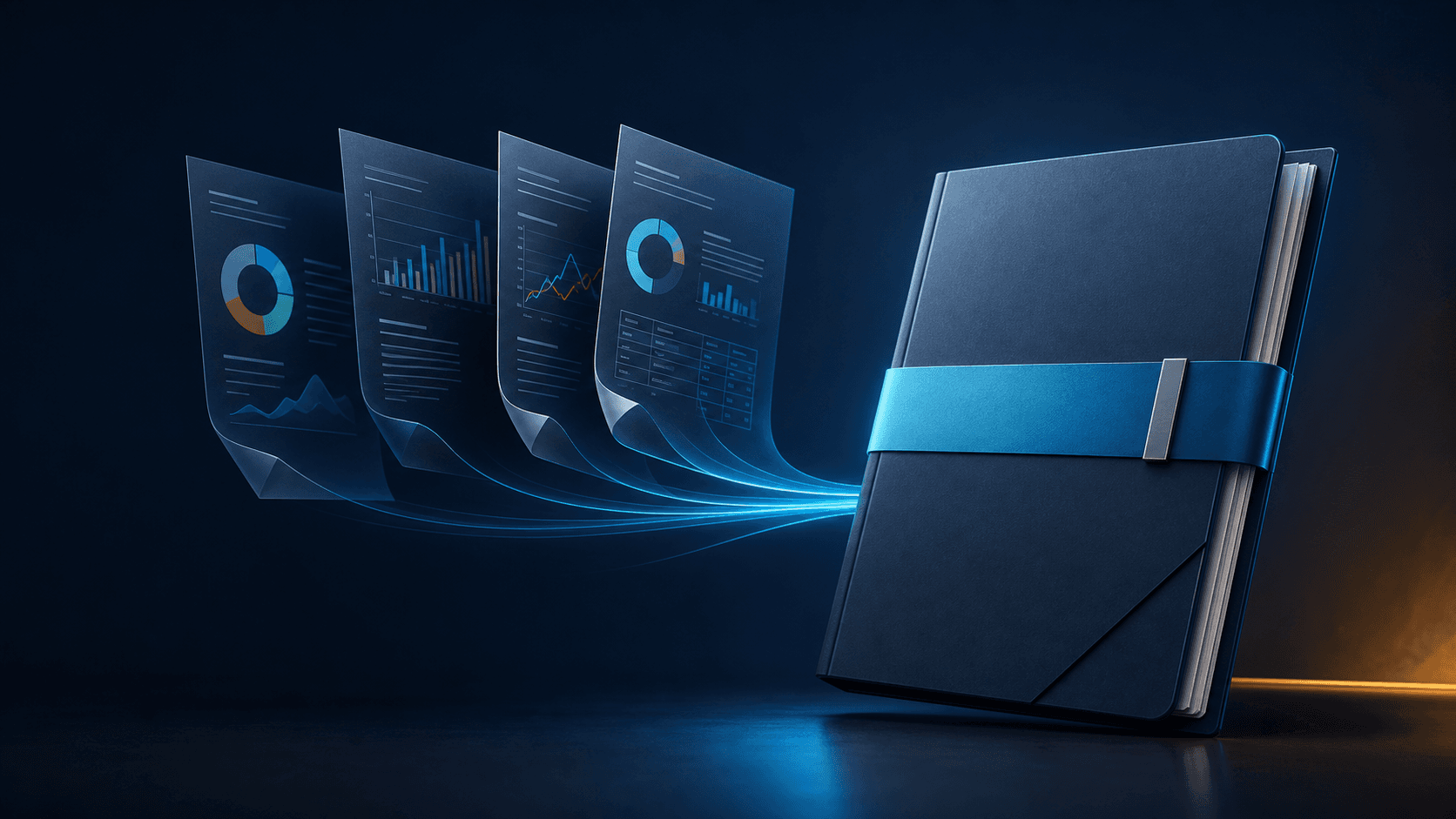 Financial reports combining into a single report package.
